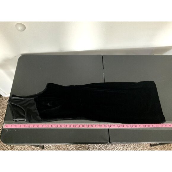 Frederick's of Hollywood Dress Women XL Black Velvet Sheer Mesh Deep V-Neck Zip - Picture 12 of 13